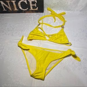 TAKA Los Angeles 2 Piece Swimsuit with Flower Metal Studs Size Medium